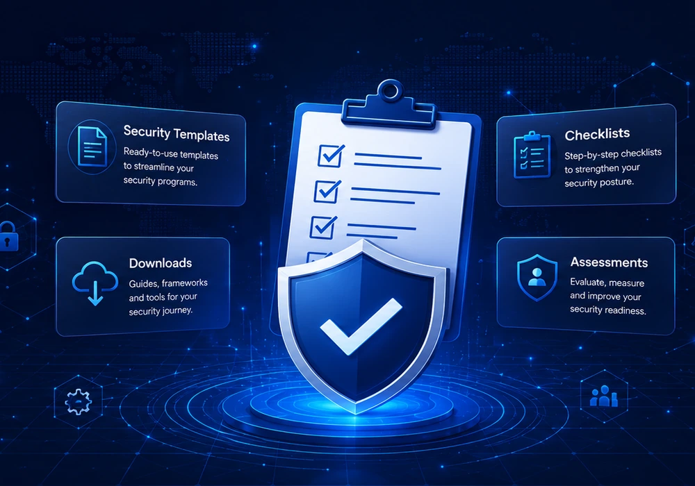 Cybersecurity checklist and shield illustration